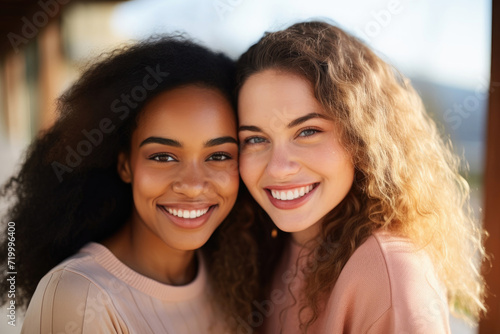 Diverse Smiling Women Outdoor Portrait