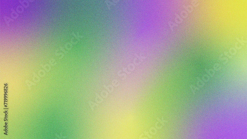 Mardi Gras Abstract Banner in Purple, Green, And Yellow Colors. Mesh Gradient with Grained Texture