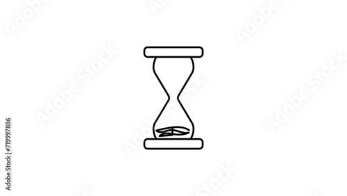 simple line art hourglass animation video of motion graphic design