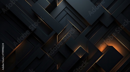 Dark Abstract Geometry Background, Generative AI