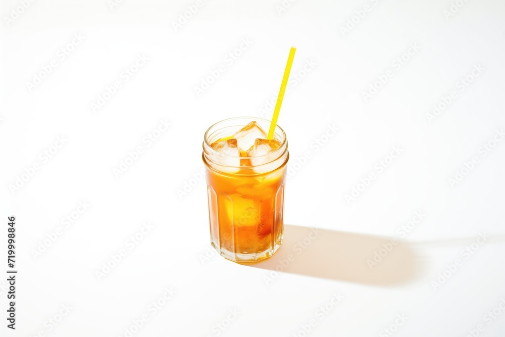 iced tea glass casting shadow on white surface iced tea glass casting shadow on white surface