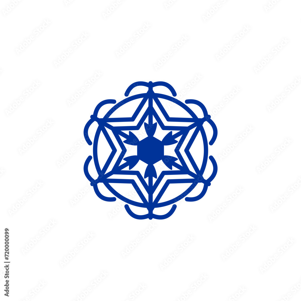 snowflake set in dark blue vector snowflake set in dark blue vector