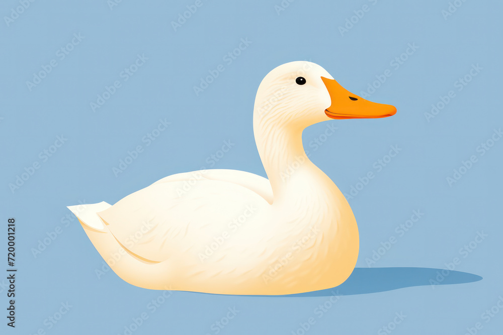 Cute White Ducks with Beautiful Plumage and Orange Beaks, Isolated on a White Background, Enjoying a Playful Swim in a Happy and Fun-filled Cartoon Lake Cute White Ducks with Beautiful Plumage and Orange Beaks, Isolated on a White Background, Enjoying a Playful Swim in a Happy and Fun-filled Cartoon Lake
