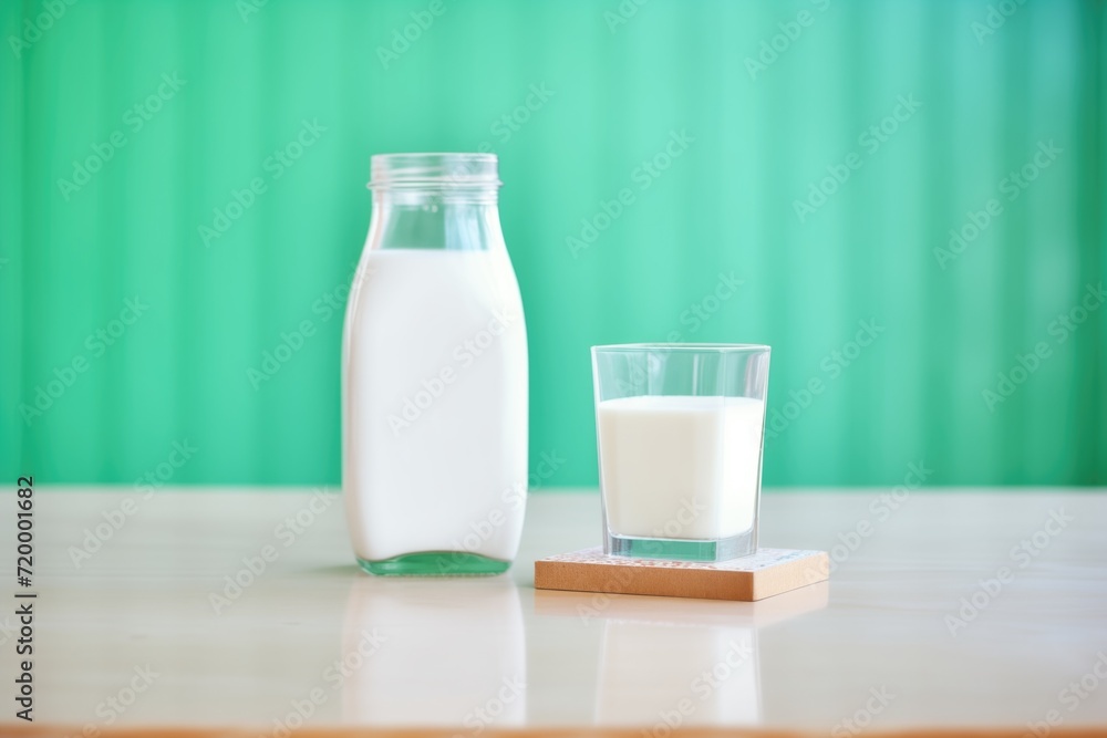 lactosefree milk carton and glass on a table lactosefree milk carton and glass on a table
