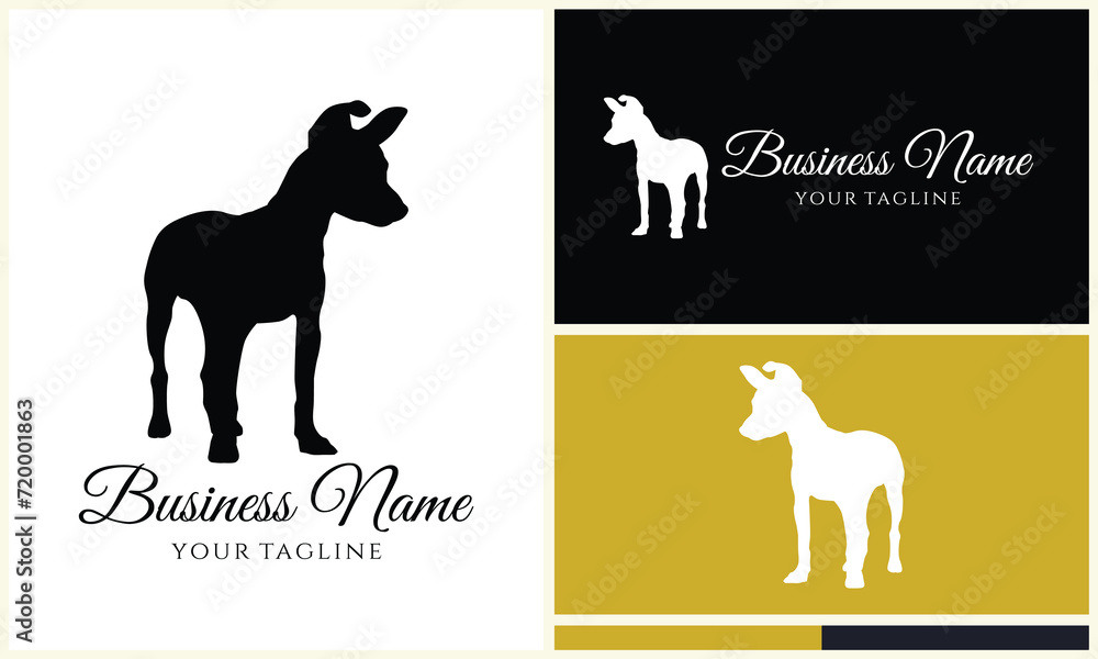 silhouette dog dachshund logo template