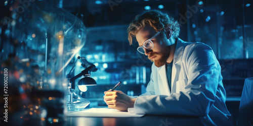 Biologist Examining Specimens in Advanced Research Facility © Maris