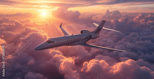 a jet travels through the clouds and sky