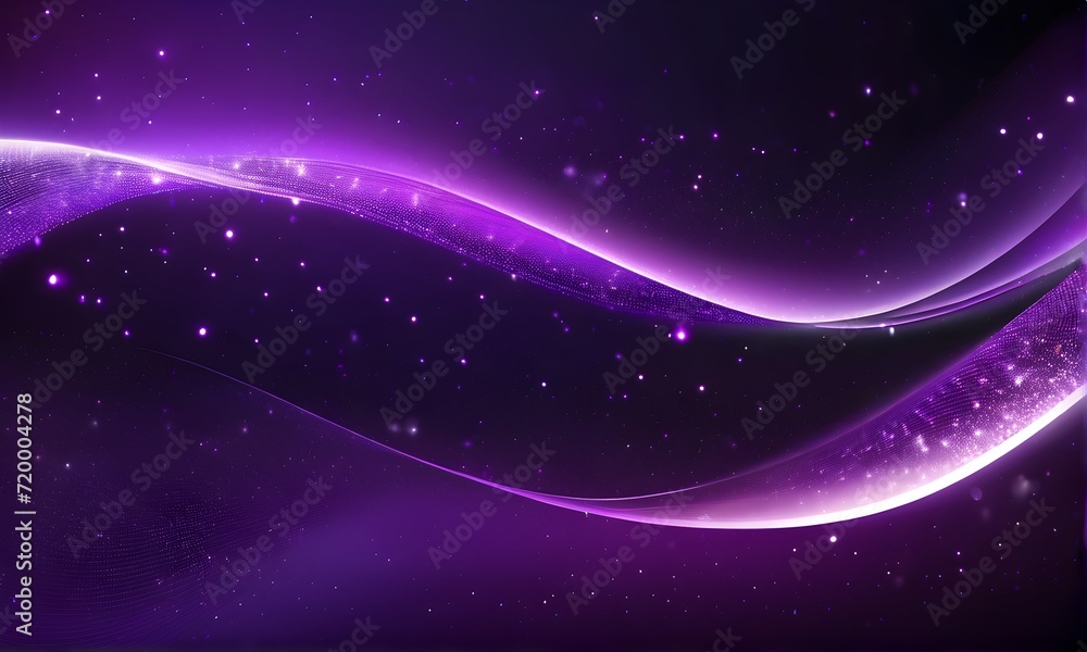 Abstract dark purple background with glowing particles, waves, and stars. Galaxy, futuristic world. Designed for banners, wallpaper, template, background, postcard Abstract dark purple background with glowing particles, waves, and stars. Galaxy, futuristic world. Designed for banners, wallpaper, template, background, postcard