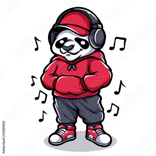 Cute Panda Listening Music wear hoodie