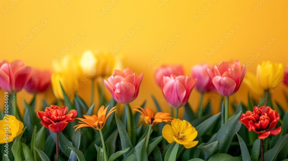 Fototapeta premium minimalist vivid advertisment spring background with copy space