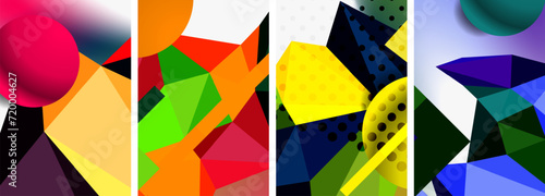 3d sphere and 3d low poly triangle design. Vector illustration For Wallpaper, Banner, Background, Card, Book Illustration, landing page