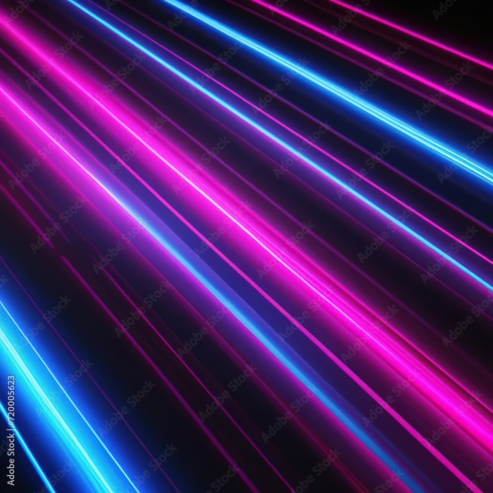 Fototapeta premium black abstract background with blue and pink neon lines. futuristic design.
