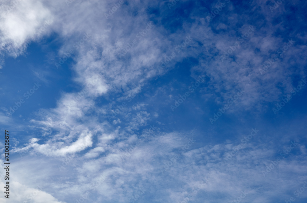 Abstract image of blurred sky. Blue sky background with cumulus clouds