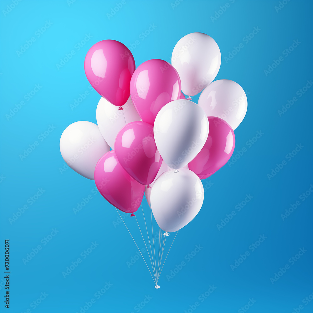 pink and white balloons at a party