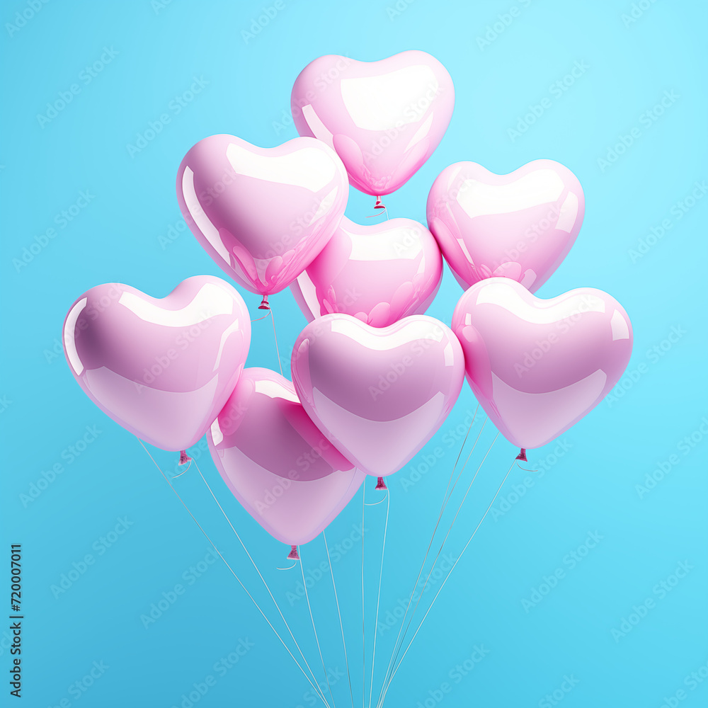 pink and white Heart-shaped balloons at a party