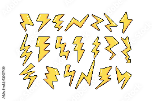 Retro Pixel Thunder Bolt Set