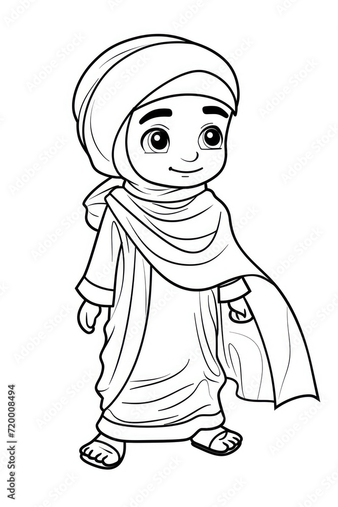 Muslim Kids Coloring Images