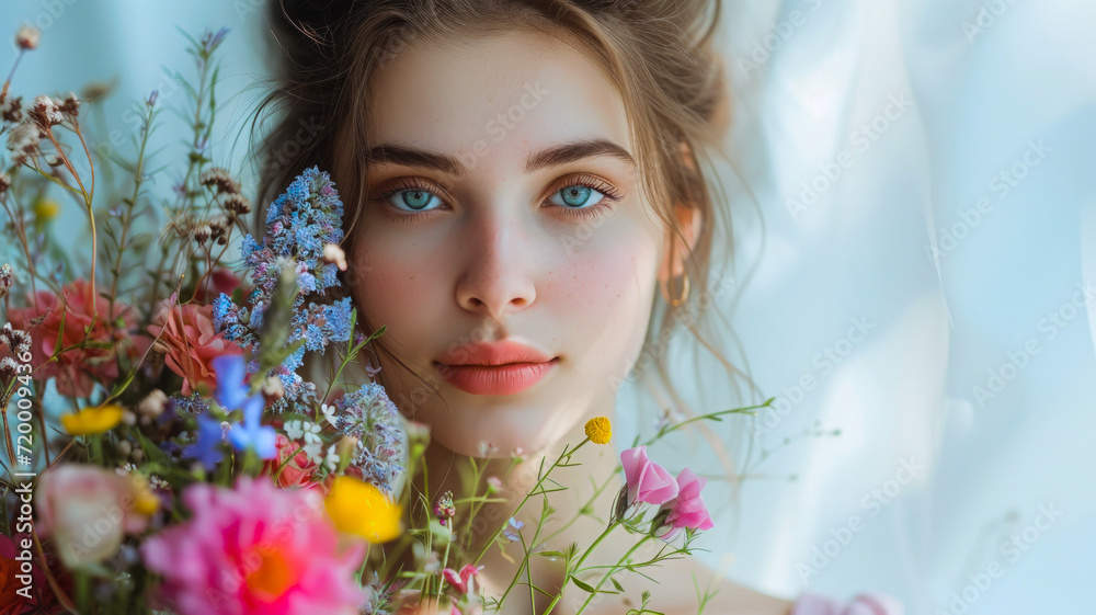 Petal Harmony: Spring Look with Flowers in Hand. Petal Harmony: Spring Look with Flowers in Hand.