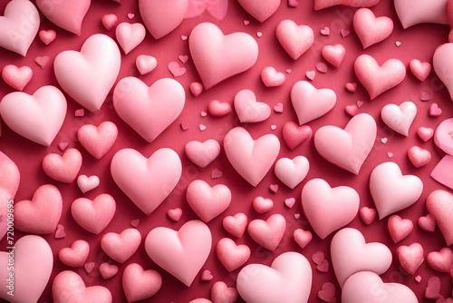 An image showcasing the delightful texture of a cute and romantic pink hearts background print  perfect for expressing love on special occasions.