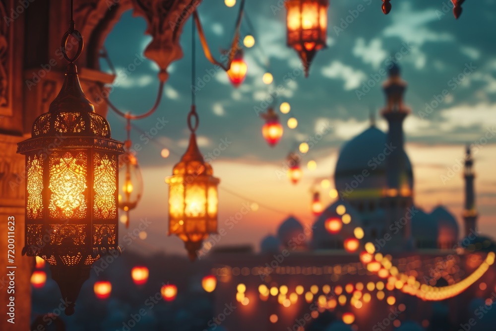 Obraz premium Islamic celebration of Eid al-Fitr and Eid al-Adha