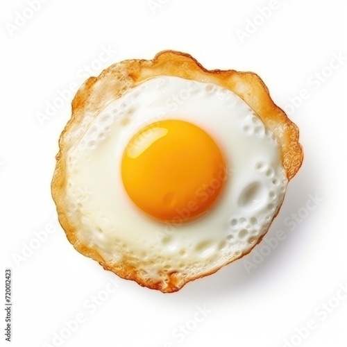 Fried egg isolated on white background  breakfast food