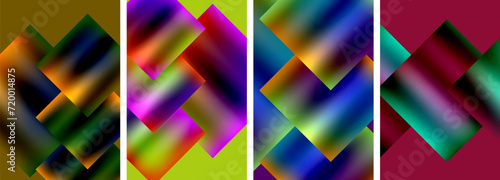 Colorful metal square abstract poster backgrounds