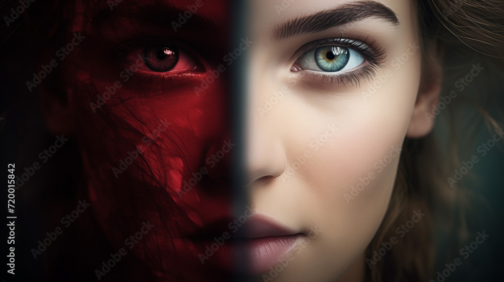 Fototapeta premium Two sides of a person