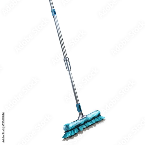 blue mop isolated on white