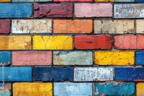 colorful brick wall texture for background