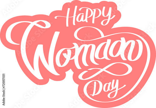 Handwritten  brush lettering of Happy Womanday   Typography design  calligraphy illustration