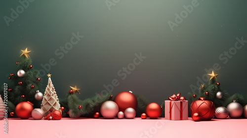 Christmas ball background, Christmas and New Year holidays concept with copy space for text
