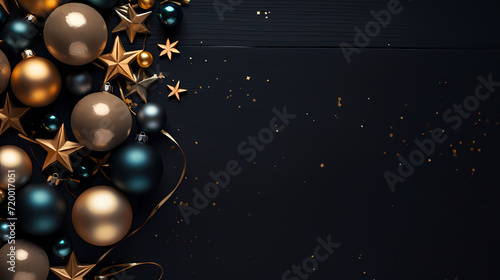 Christmas ball background, Christmas and New Year holidays concept with copy space for text