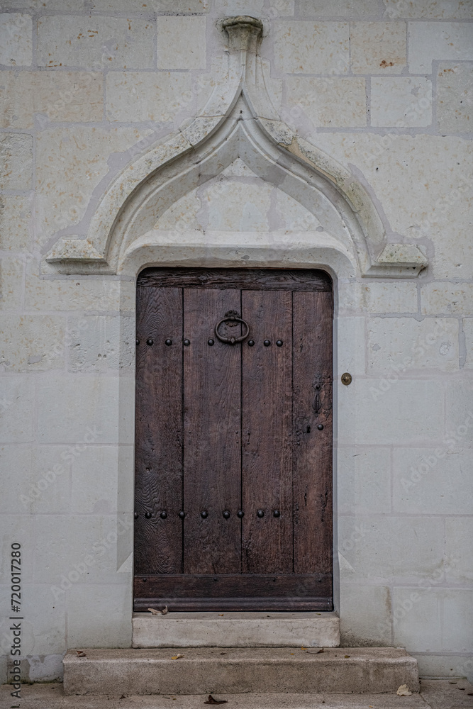 old wooden door from a medieval gothic castle