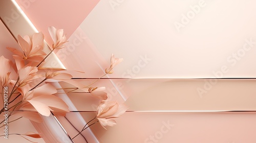Warm Neutral Beige and Pink Modern Aesthetic Background  Generative AI