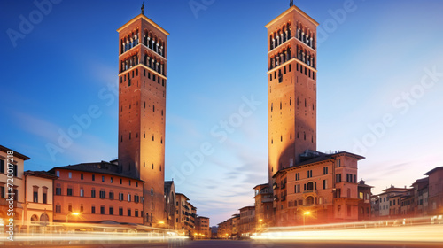 Stampa su tela Two famous falling Bologna towers