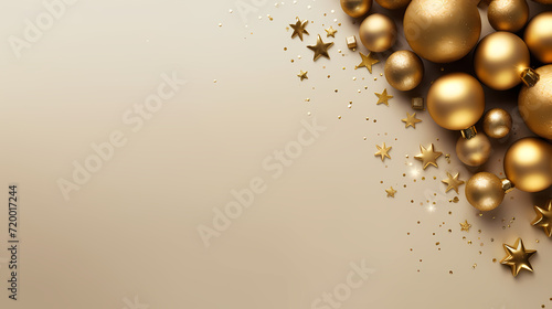 Christmas ball background, Christmas and New Year holidays concept with copy space for text