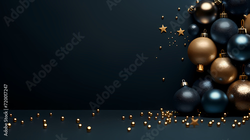 Christmas ball background, Christmas and New Year holidays concept with copy space for text