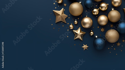 Christmas ball background, Christmas and New Year holidays concept with copy space for text