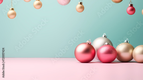 Christmas ball background, Christmas and New Year holidays concept with copy space for text