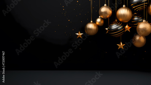 Christmas ball background, Christmas and New Year holidays concept with copy space for text