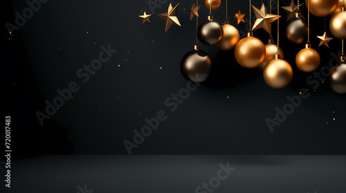 Christmas ball background, Christmas and New Year holidays concept with copy space for text