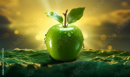Apple studio shot isolated on beautiful background For use with advertising