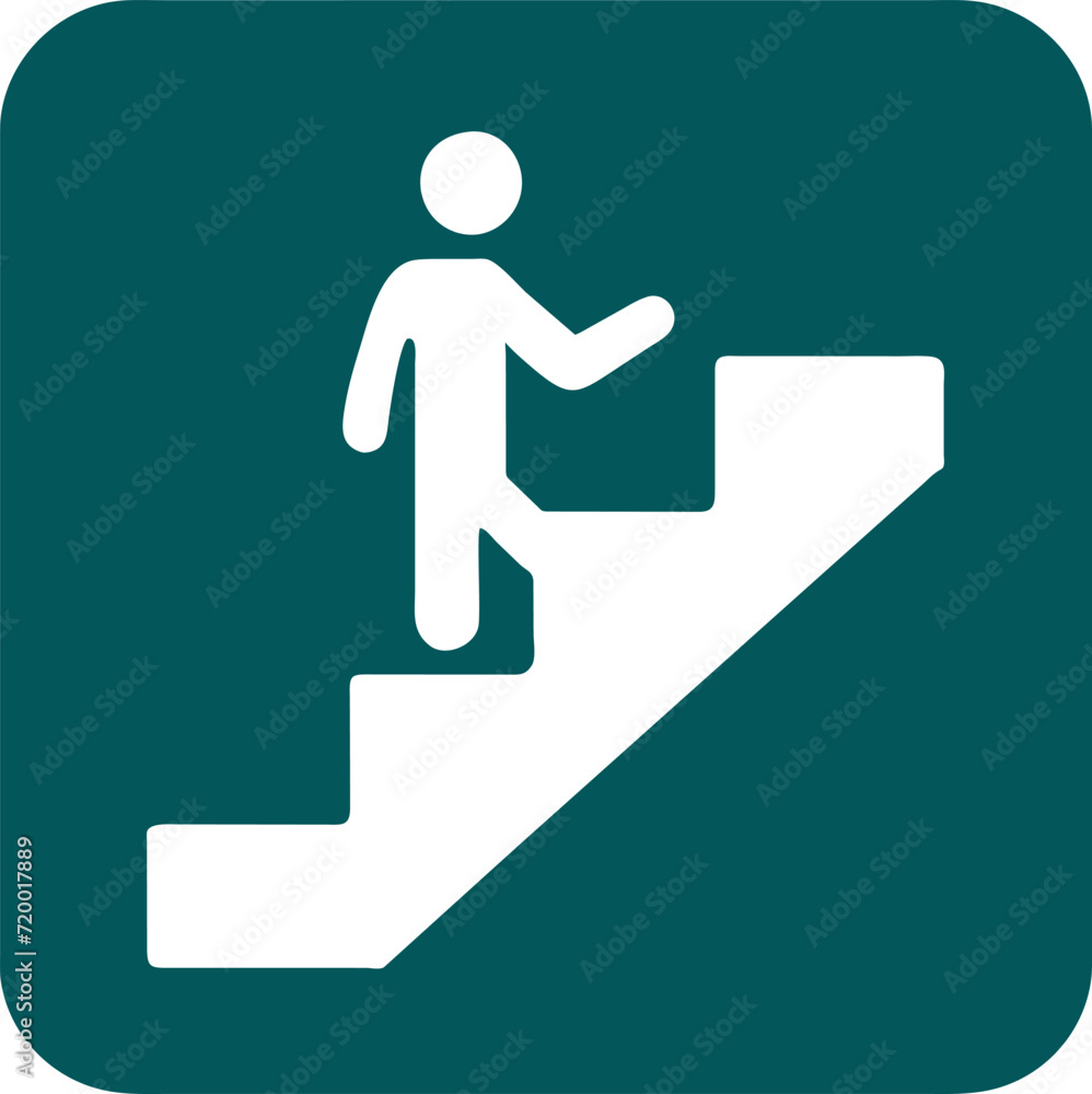 walking up staircase or stairs sign, icon walking up staircase or stairs sign, icon