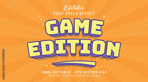 Editable text effect Game Edition 3d cartoon style