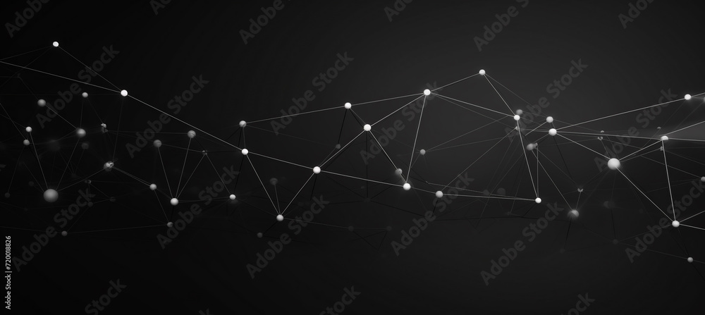Abstract polygonal space low poly dark background with connecting dots and lines. Connection structure.  - obrazy, fototapety, plakaty 