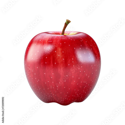 Red ripe apple isolated on transparent background. Generative ai design.