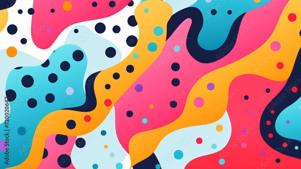 Vibrant memphis pattern background: abstract color splash design, trendy vector texture for modern pop art