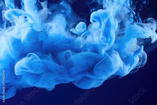 Abstract colorful blue smoke background, bright colored, Abstract blue smoke on a dark background. Ai generated