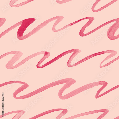 Seamless hand drawn pattern with watercolor waves