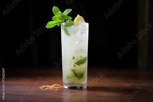 refreshing virgin mojito with condensation on the glass
